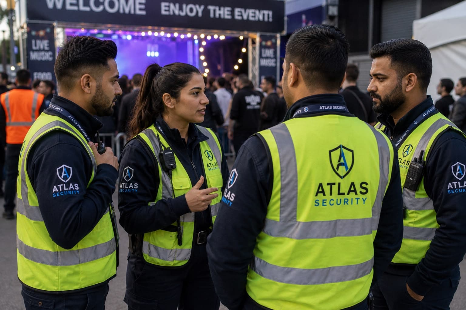 Atlas Security full team lineup at night