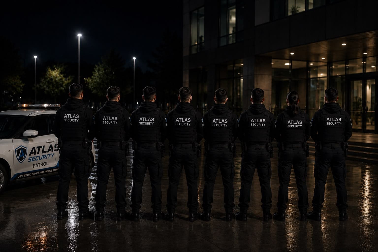 Atlas Security guards with radio equipment